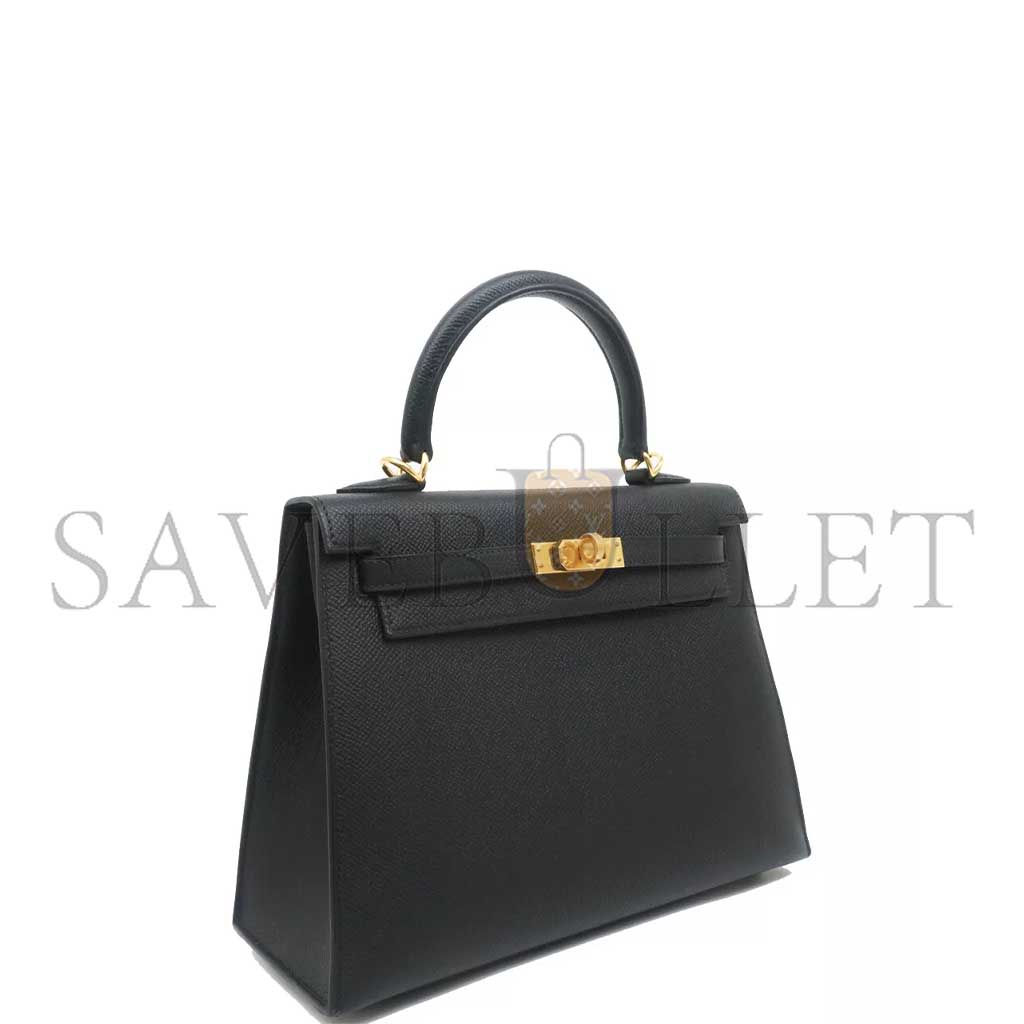 HERMÈS MASTER KELLY 25 BLACK GOLD BUCKLE (25*17*7cm)